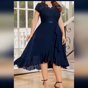 Miusol Navy Blue Size 2XL Mother of the Bride/Groom Midi Dress